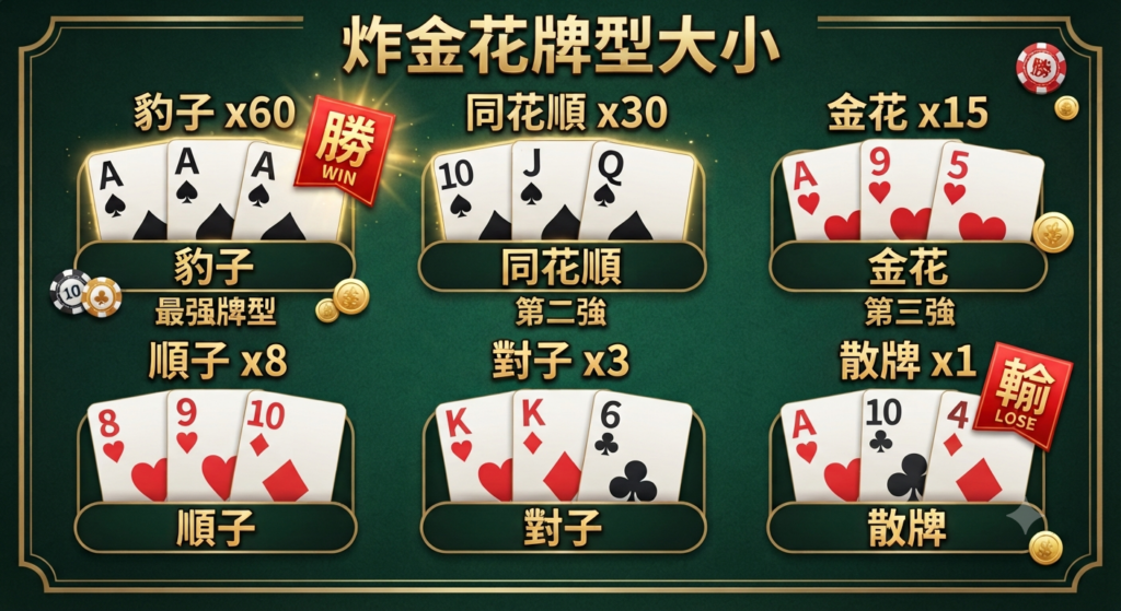 炸金花, 炸金花玩法, 炸金花規則, 炸金花怎麼玩